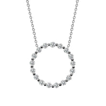 Natural Round Cut 6.80 Carats Diamonds Circle Pendant Necklace White Gold 14K