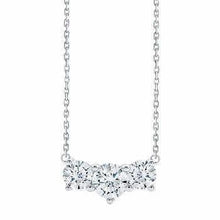 Natural Round Cut Diamond Three Stone Necklace Pendant 3 Ct White Gold 14K