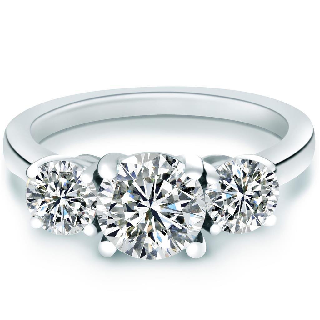 Natural Round Diamond 3 Stone Anniversary Ring Gold 1.40 Ct. Jewelry New
