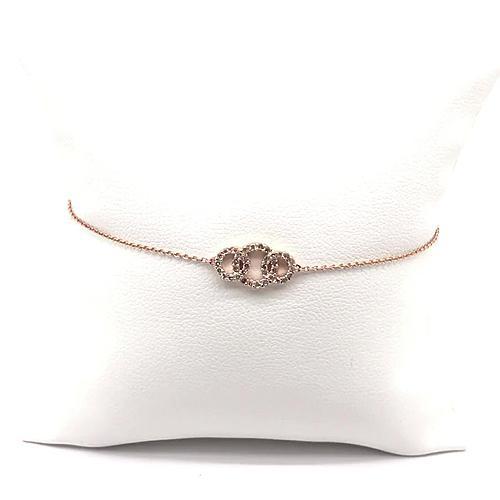 Natural Round Diamond Bracelet 0.30 Rose Gold Jewelry 14K