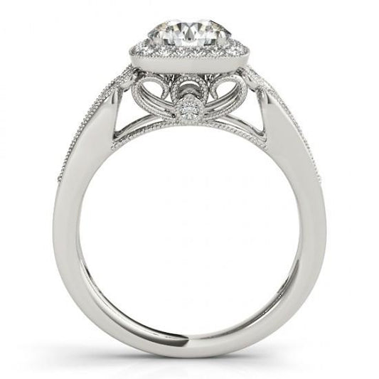 natural round diamond 2.25ct ring side angle