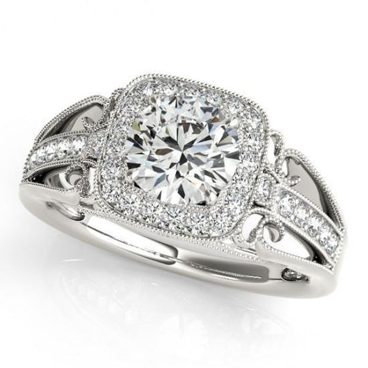 natural round diamond 2.25ct ring front view