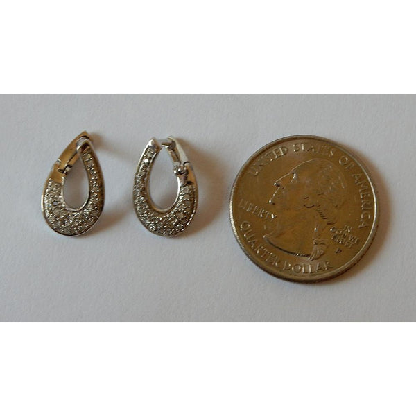 Natural Round Diamond Hoop Earrings 1 Carats G/H White Gold Finish