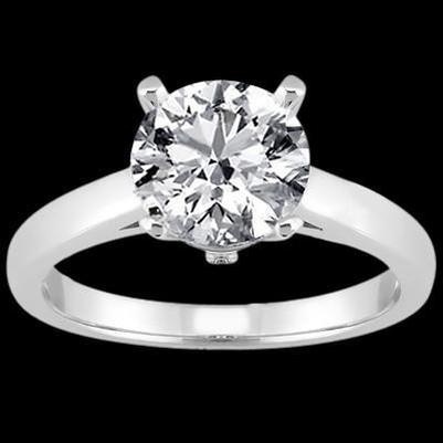Natural Round Diamond Solitaire Women Engagement Ring
