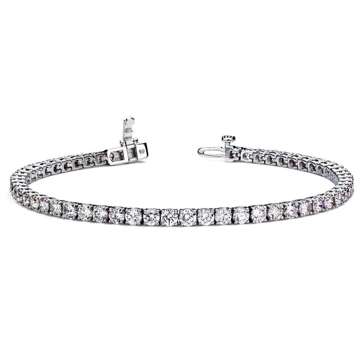 Natural Round Diamond Tennis Bracelet Gold White Gorgeous 5.05 Carats