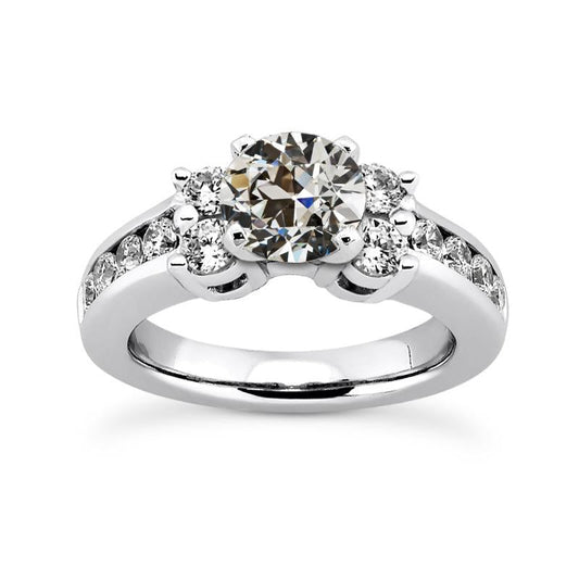natural round diamond 6.50ct ring front view