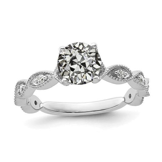 natural round diamond 2.50ct ring front view