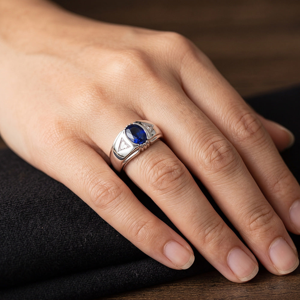 Natural Sapphire Ring 1.25ct - White Gold 14K