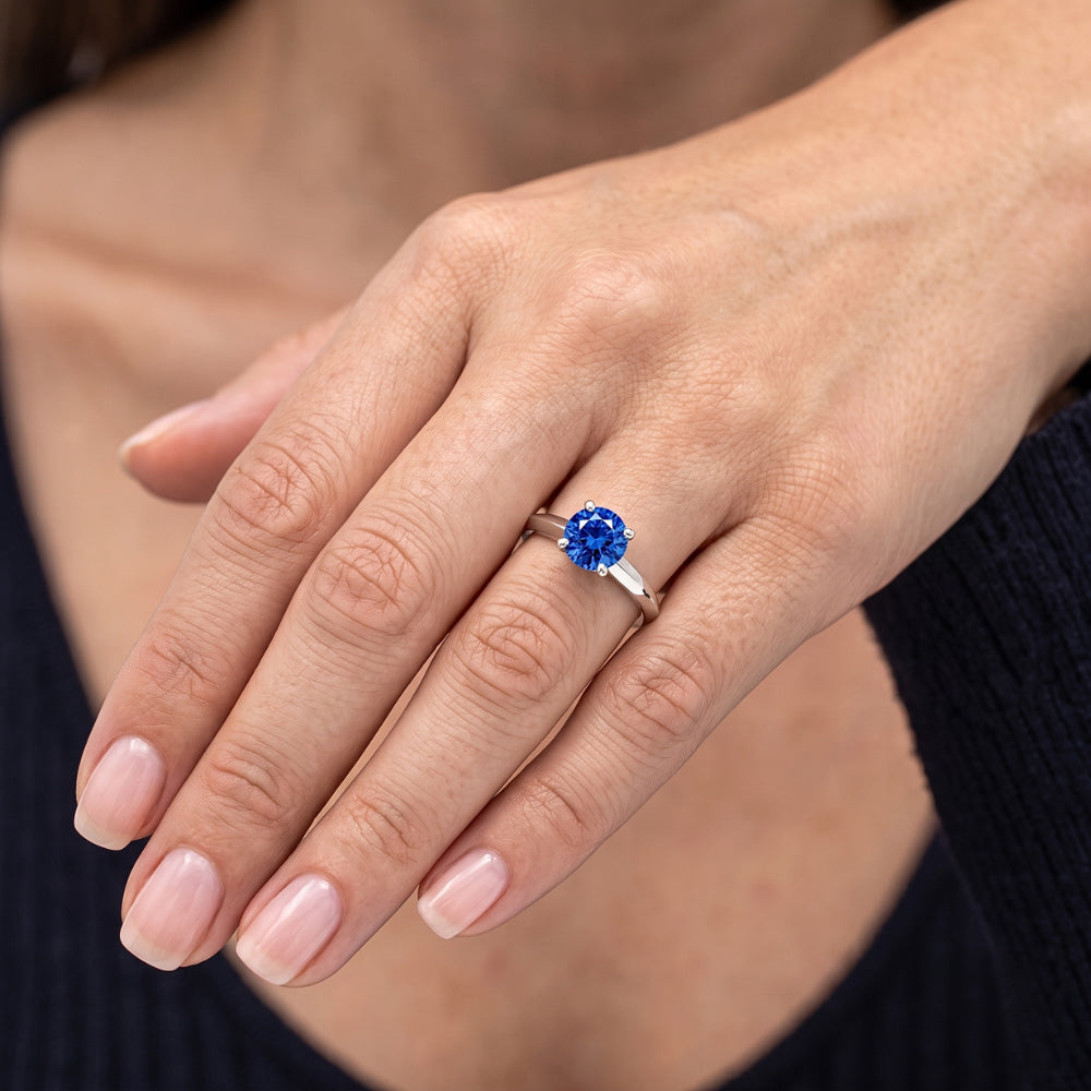 Natural Sapphire Ring 1.25ct - White Gold 14K