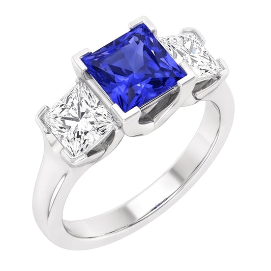 Natural Sapphire Ring 1.50ct - White Gold 14K