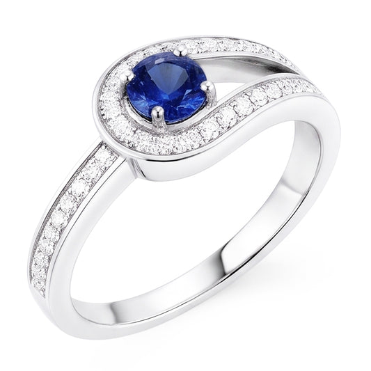 Natural Sapphire Ring 1.50ct - White Gold 14K