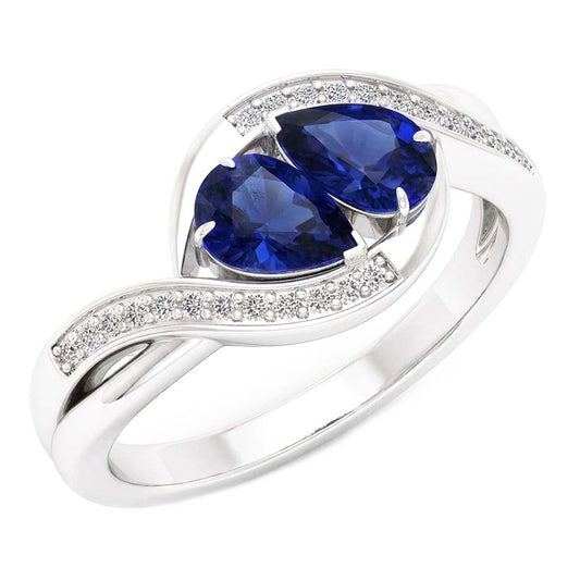 Natural Sapphire Ring 1.50ct - White Gold 14K