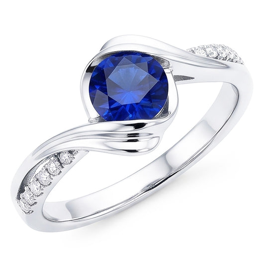 Natural Sapphire Ring 1.50ct - White Gold 14K