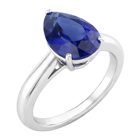 Natural Sapphire Ring 1.50ct - White Gold 14K