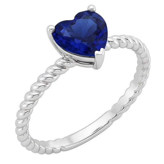 Natural Sapphire Ring 1.50ct - White Gold 14K