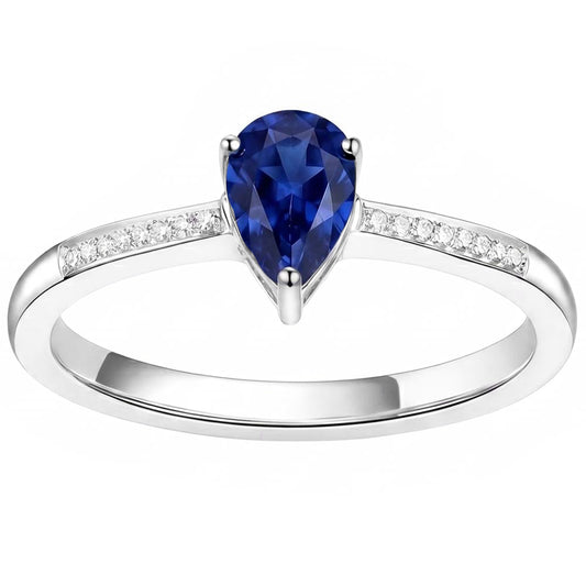 Natural Sapphire Ring 1.50ct - White Gold 14K