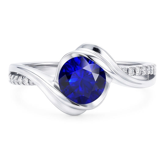 Natural Sapphire Ring 1.50ct - White Gold 14K
