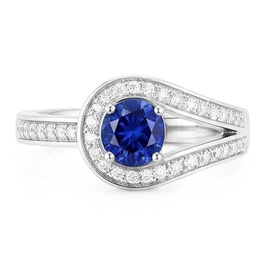 Natural Sapphire Ring 1.50ct - White Gold 14K