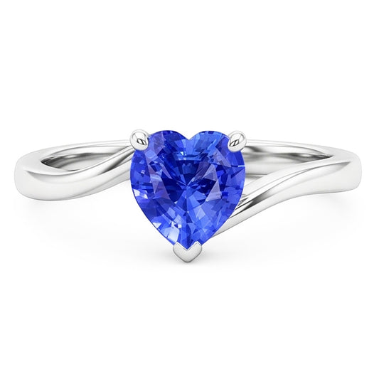 Natural Sapphire Ring 1.50ct - White Gold 14K