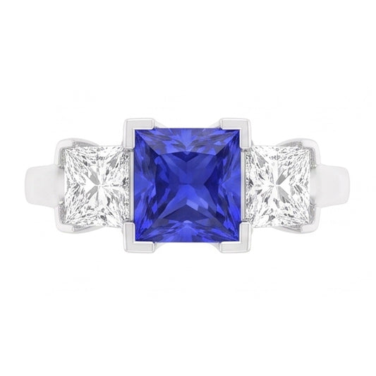 Natural Sapphire Ring 1.50ct - White Gold 14K
