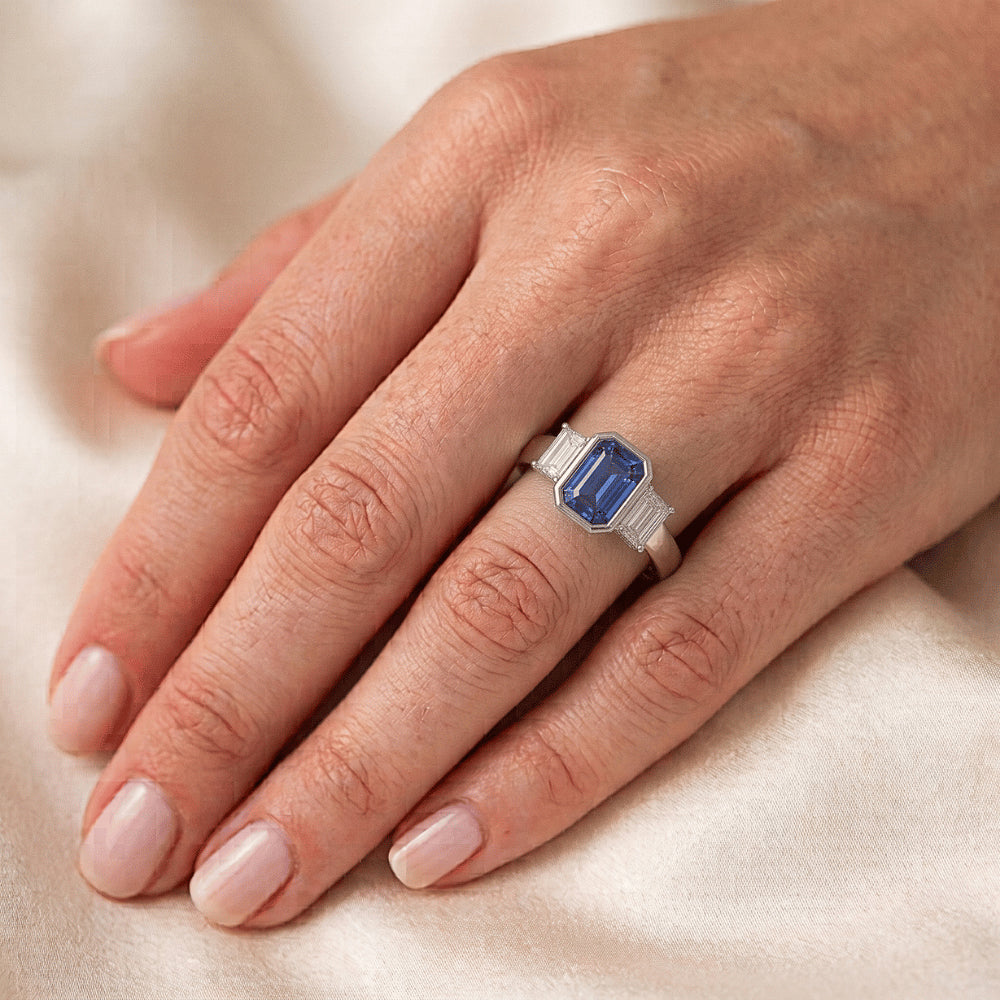 Natural Sapphire Ring 1.50ct - White Gold 14K