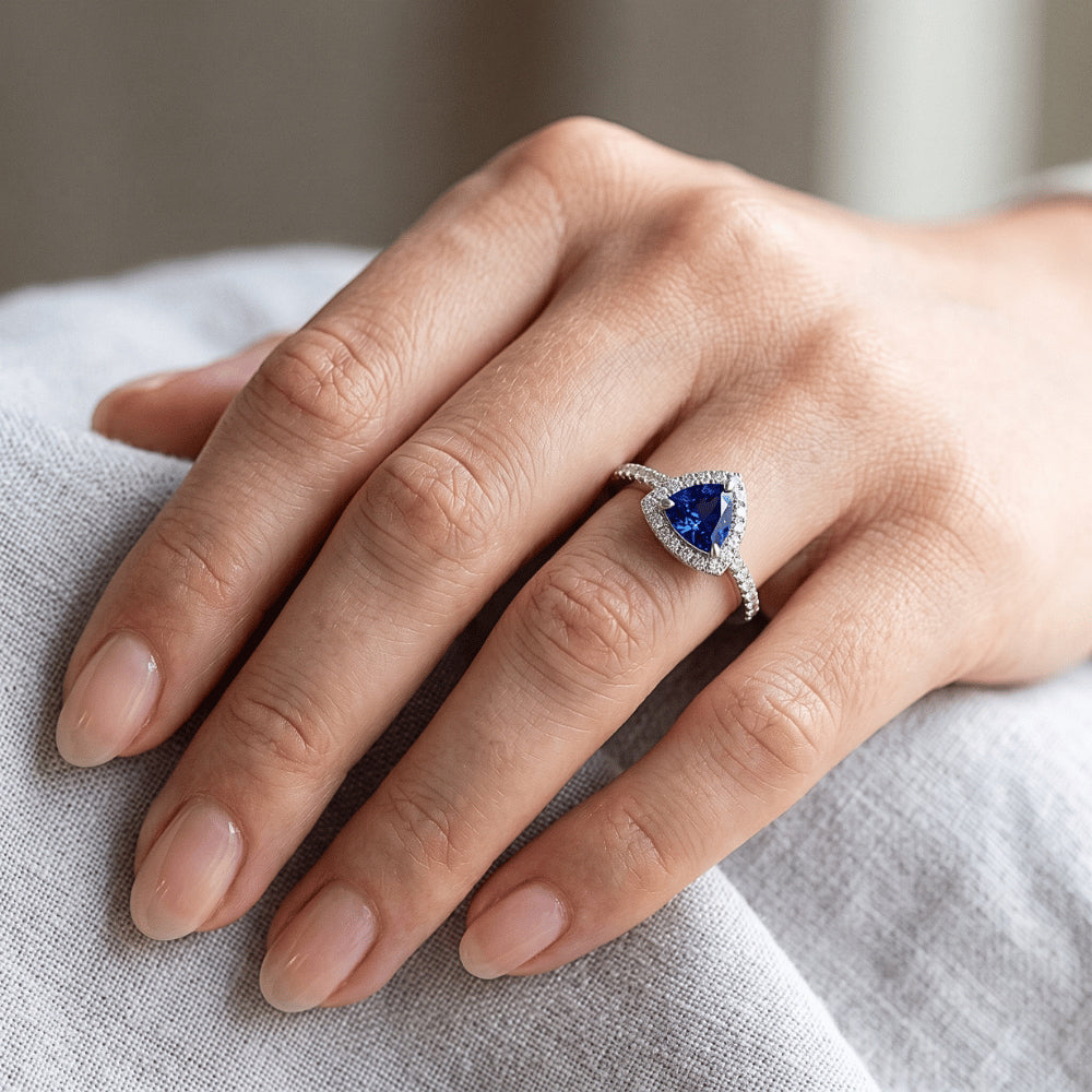 Natural Sapphire Ring 1.50ct - White Gold 14K