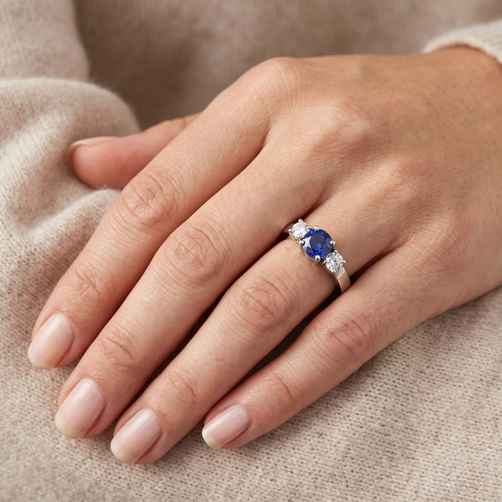 Natural Sapphire Ring 1.50ct - White Gold 14K