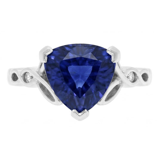 Natural Sapphire Ring 1.75ct - White Gold 14K