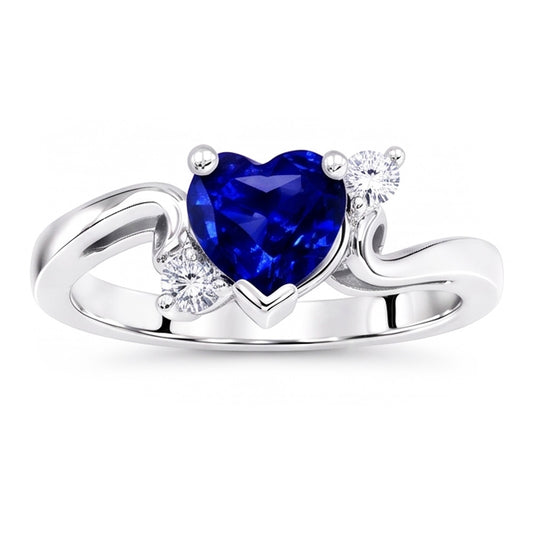 Natural Sapphire Ring 1.75ct - White Gold 14K