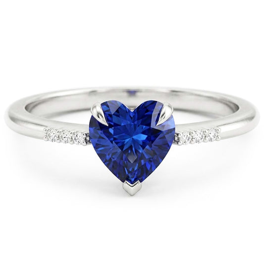 Natural Sapphire Ring 1.75ct - White Gold 14K