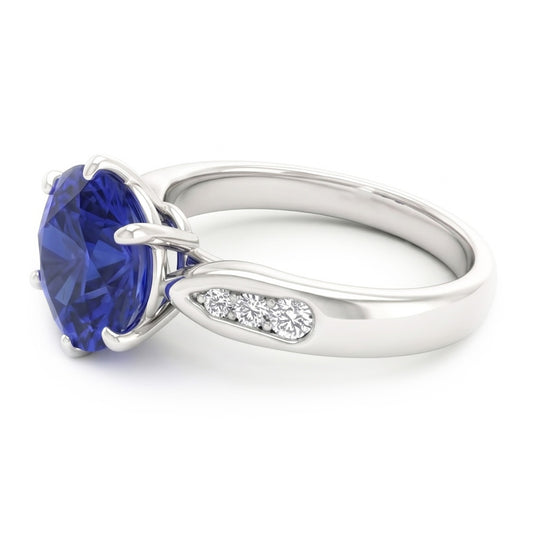 Natural Sapphire Ring 1.80ct - White Gold 14K