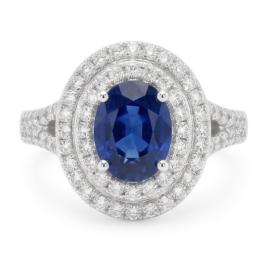 Natural Sapphire Ring 11.25ct - White Gold 14K
