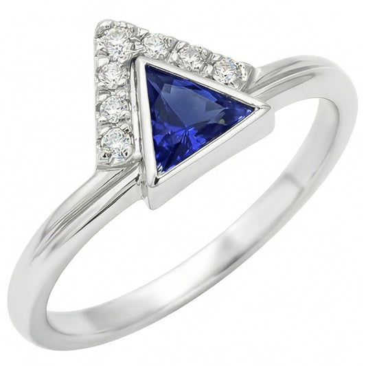 Natural Sapphire Ring 1ct - White Gold 14K