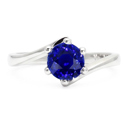 Natural Sapphire Ring 1ct - White Gold 14K