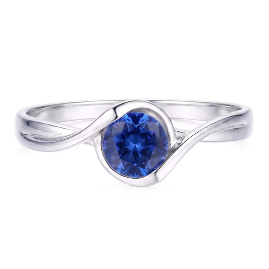 Natural Sapphire Ring 1ct - White Gold 14K