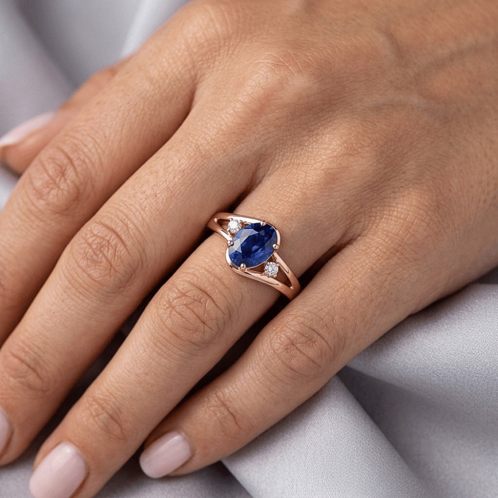 Natural Sapphire Ring 2.25ct - Rose Gold 14K
