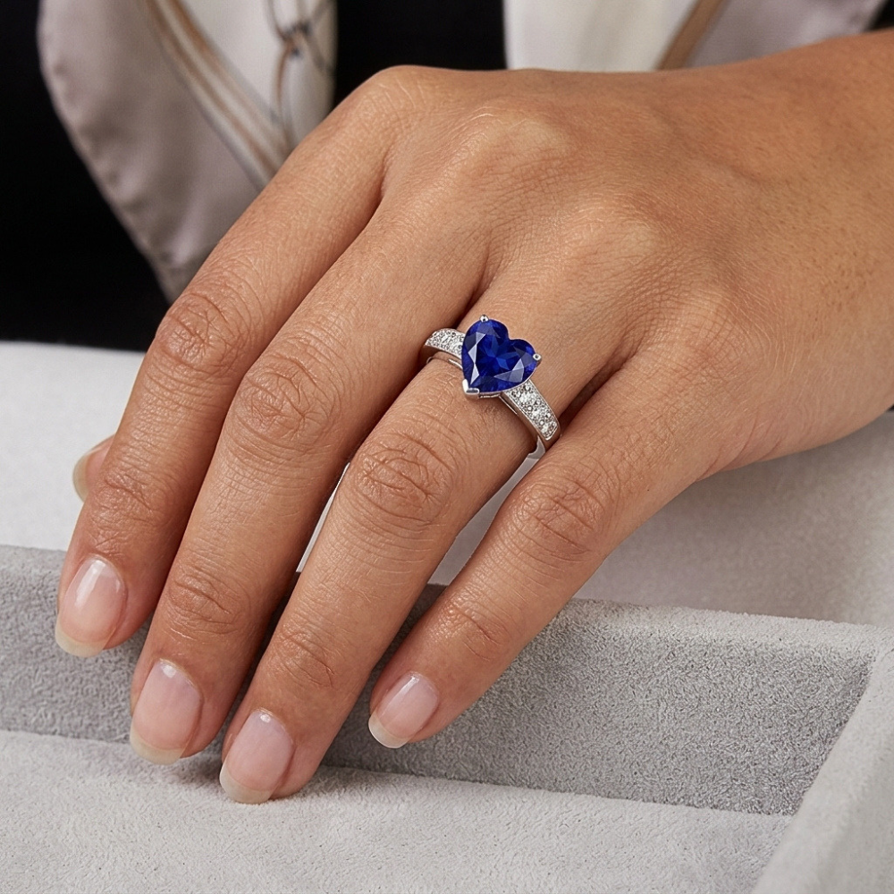 Natural Sapphire Ring 2.25ct - White Gold 14K