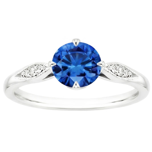 Natural Sapphire Ring 2.40ct - White Gold 14K