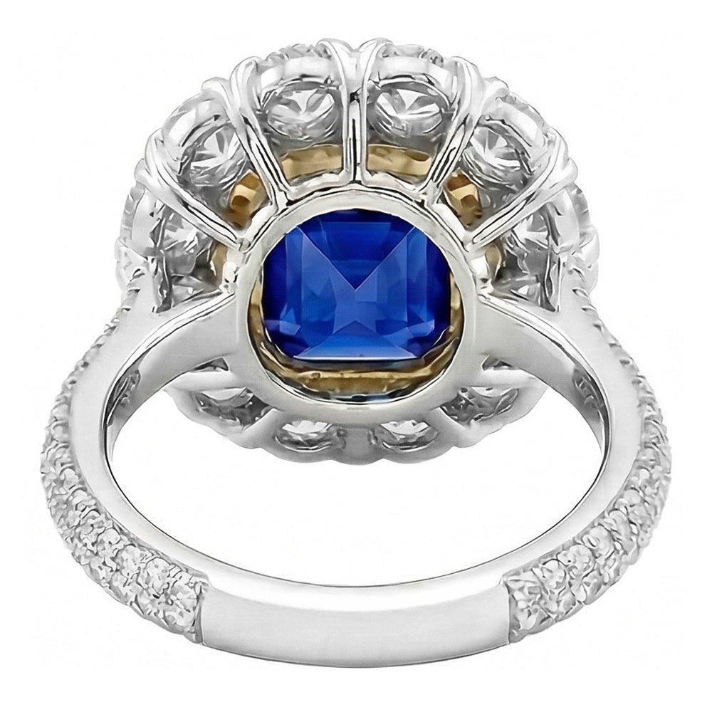 Natural Sapphire Ring 2.50ct - Two Tone 14K Gold