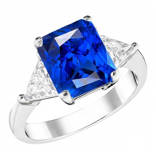 Natural Sapphire Ring 2.50ct - White Gold 14K