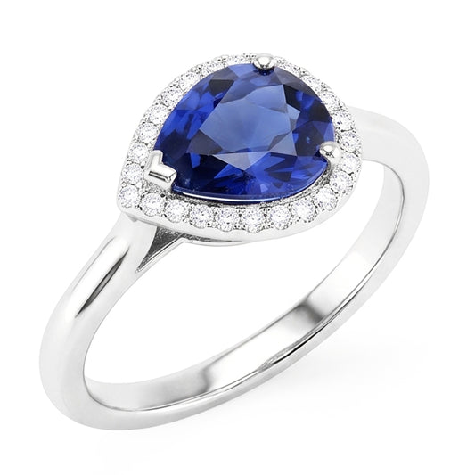 Natural Sapphire Ring 2.50ct - White Gold 14K