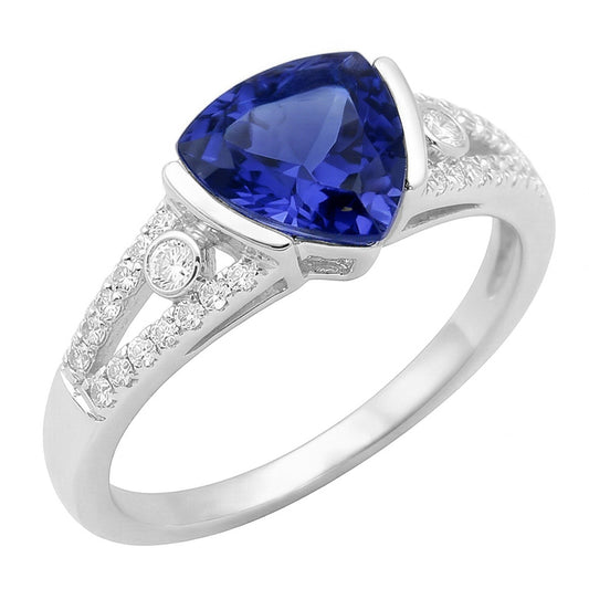 Natural Sapphire Ring 2.50ct - White Gold 14K