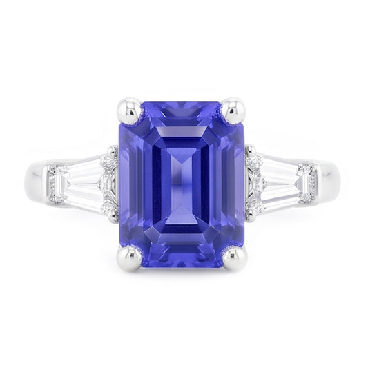 Natural Sapphire Ring 2.50ct - White Gold 14K