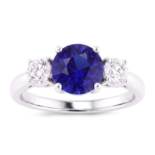 Natural Sapphire Ring 2.50ct - White Gold 14K