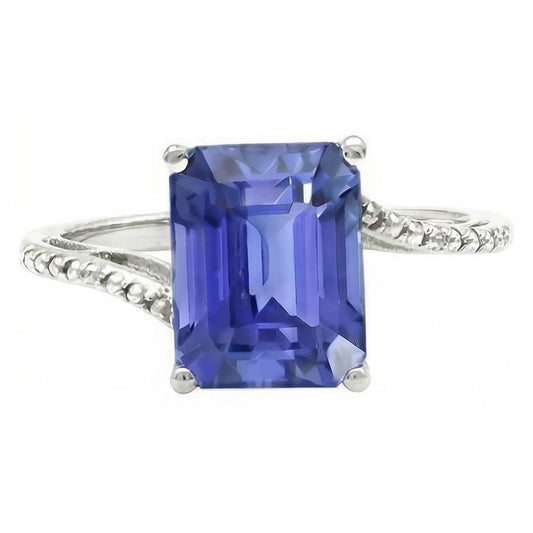 Natural Sapphire Ring 2.50ct - White Gold 14K
