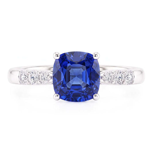 Natural Sapphire Ring 2.50ct - White Gold 14K