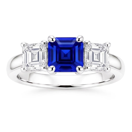 Natural Sapphire Ring 2.50ct - White Gold 14K