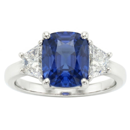 Natural Sapphire Ring 2.50ct - White Gold 14K