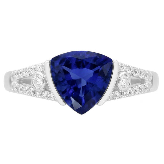 Natural Sapphire Ring 2.50ct - White Gold 14K