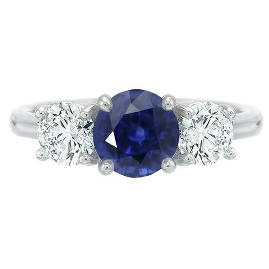 Natural Sapphire Ring 2.50ct - White Gold 14K